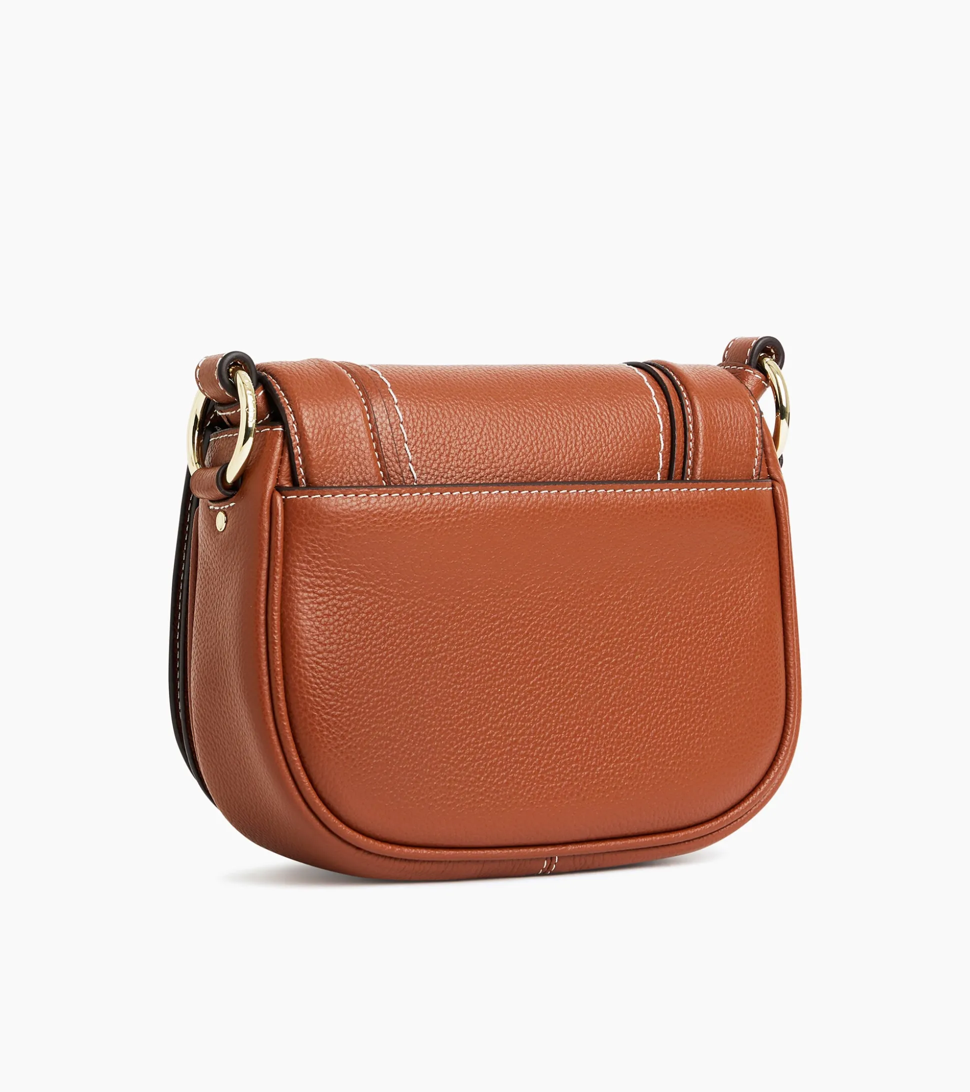 Petit sac bandoulière Ella en cuir grainé - Mahogany Brown