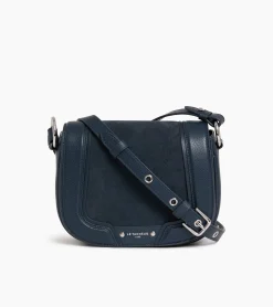 Petit sac bandoulière Ella en cuir grainé et nubuck - Twilight Blue
