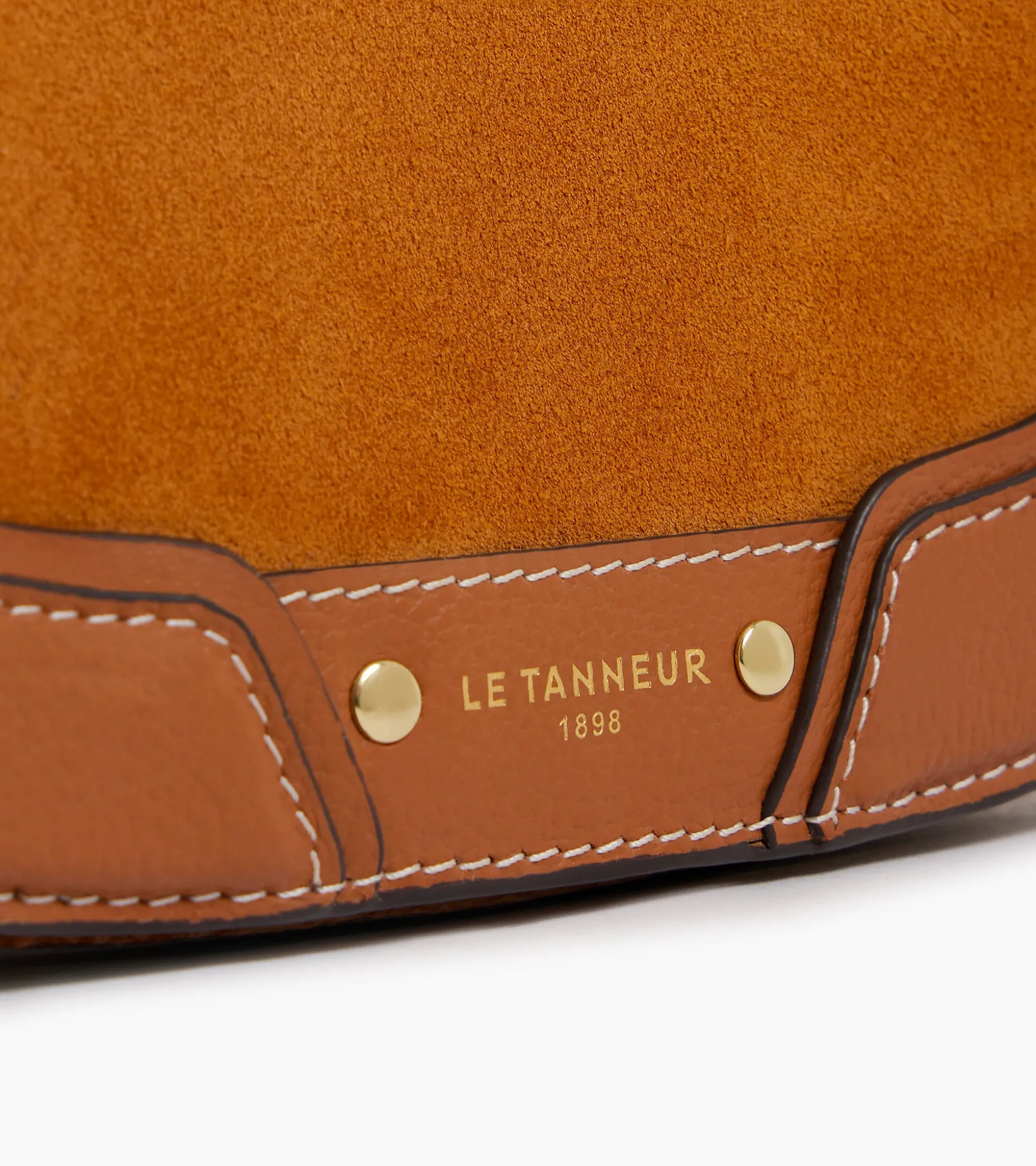 Petit sac bandoulière Ella en cuir grainé et nubuck - Brown Tan