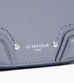 Petit sac bandoulière Ella en cuir grainé - BLEU ARGILE