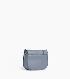 Petit sac bandoulière Ella en cuir grainé - BLEU ARGILE
