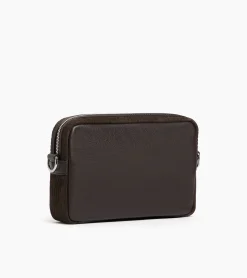 Petit sac bandoulière Emile en cuir côtelé et lisse - CAFE 1