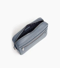 Petit sac bandoulière Emile en cuir signature T - BLEU ARGILE