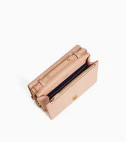 Petit sac bandoulière Emilie en cuir signature T - ROSE POUDRE