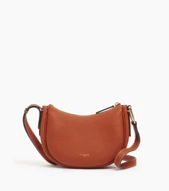 Petit sac bandoulière Madeleine en cuir grainé - Mahogany Brown
