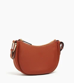 Petit sac bandoulière Madeleine en cuir grainé - Mahogany Brown