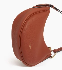 Petit sac bandoulière Madeleine en cuir grainé - Mahogany Brown