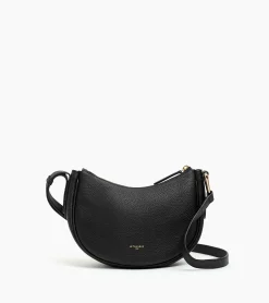 Petit sac bandoulière Madeleine en cuir grainé - Black