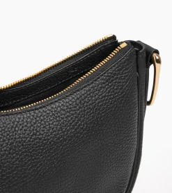 Petit sac bandoulière Madeleine en cuir grainé - Black