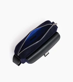 Petit sac bandoulière Maurice en feutre de laine et cuir lisse - CREPUSCULE-NOIR