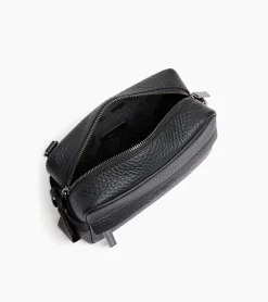 Petit sac bandoulière Noah en cuir grain buffle et cuir lisse - NOIR 1