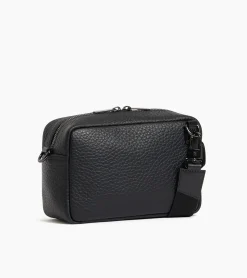 Petit sac bandoulière Noah en cuir grain buffle et cuir lisse - NOIR 1