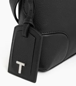 Petit sac bandoulière Romy en cuir grainé - Black