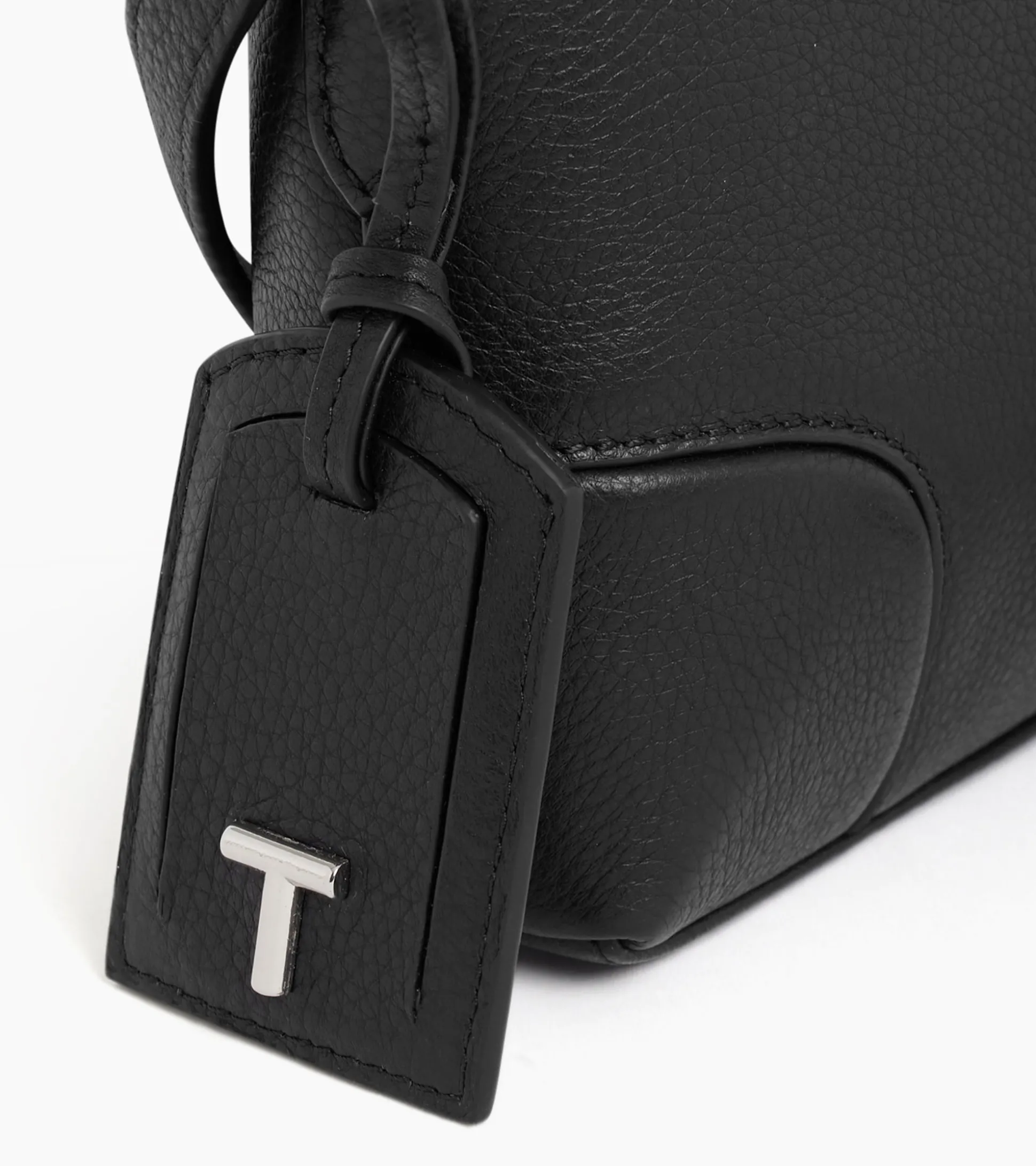 Petit sac bandoulière Romy en cuir grainé - Black
