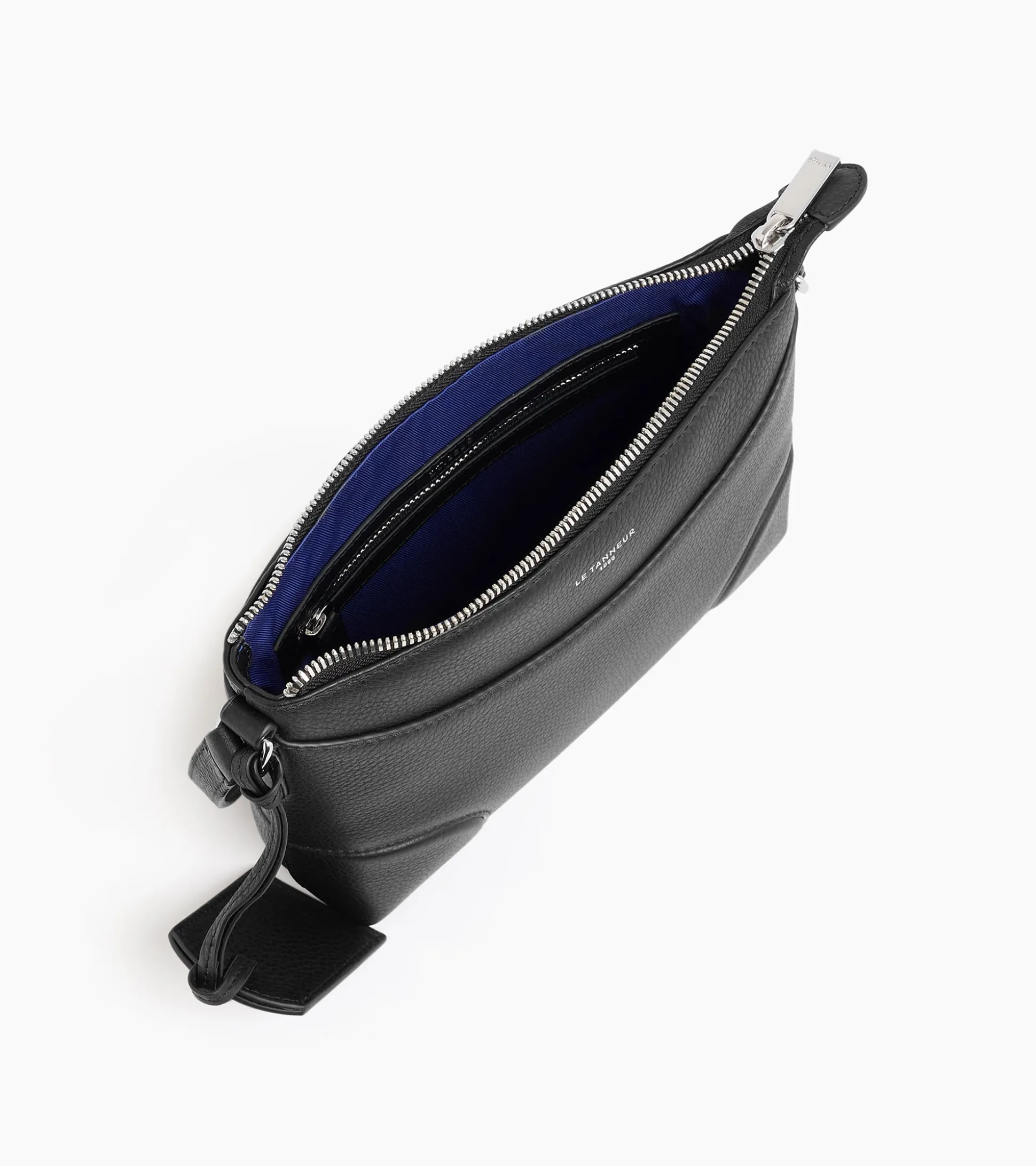 Petit sac bandoulière Romy en cuir grainé - Black