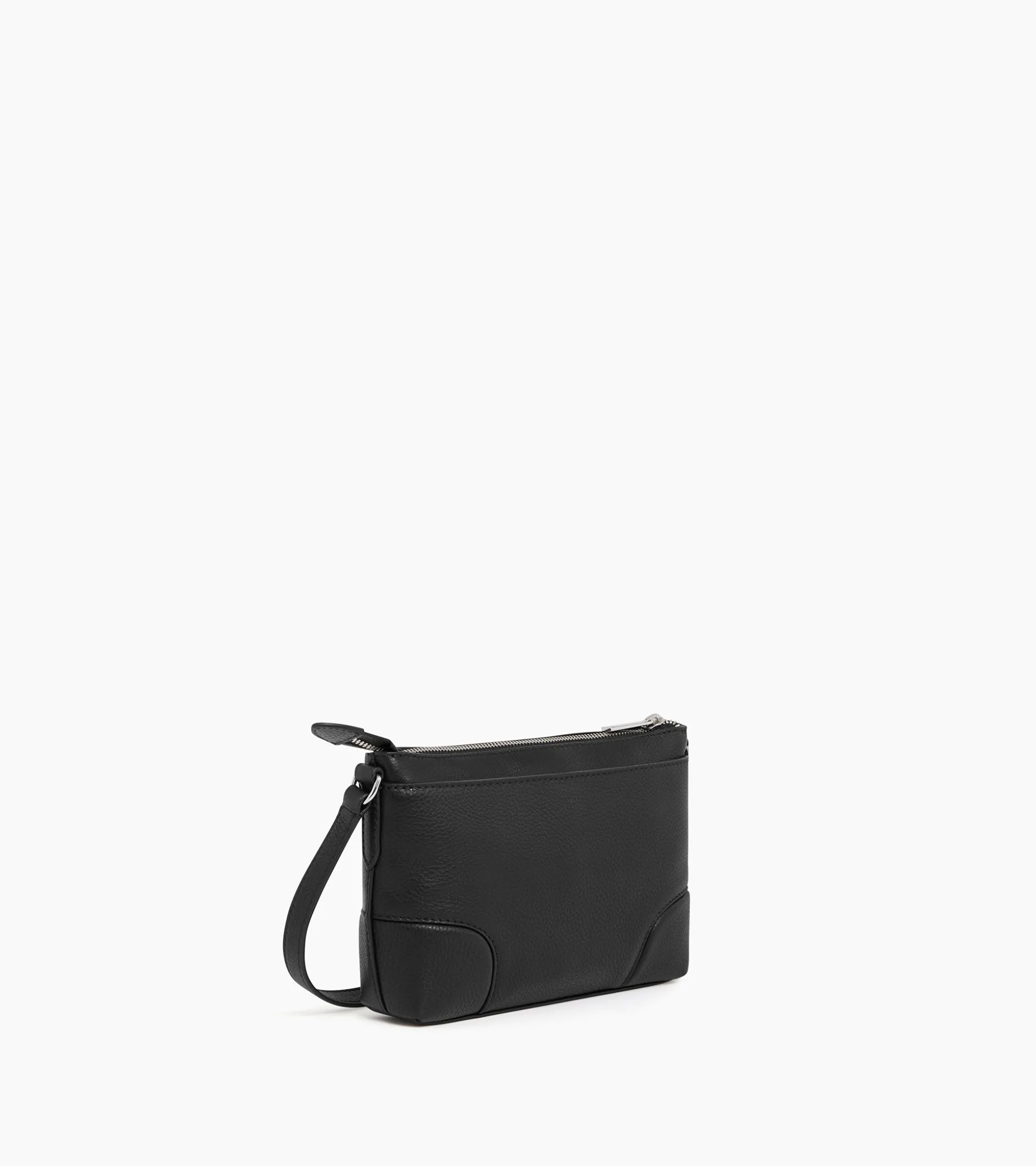 Petit sac bandoulière Romy en cuir grainé - Black