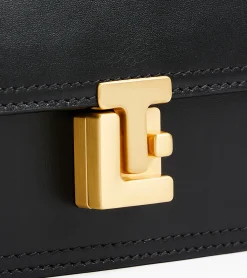 Petit sac bandoulière Rose en cuir lisse - Black