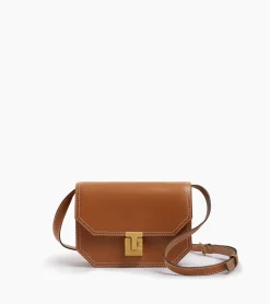 Petit sac bandoulière Rose en cuir lisse - Brown Tan