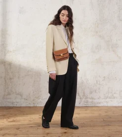Petit sac bandoulière Rose en cuir lisse - Brown Tan