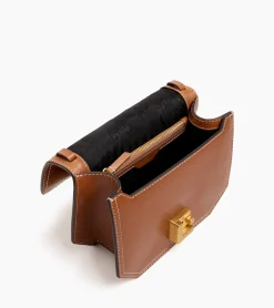 Petit sac bandoulière Rose en cuir lisse - Brown Tan