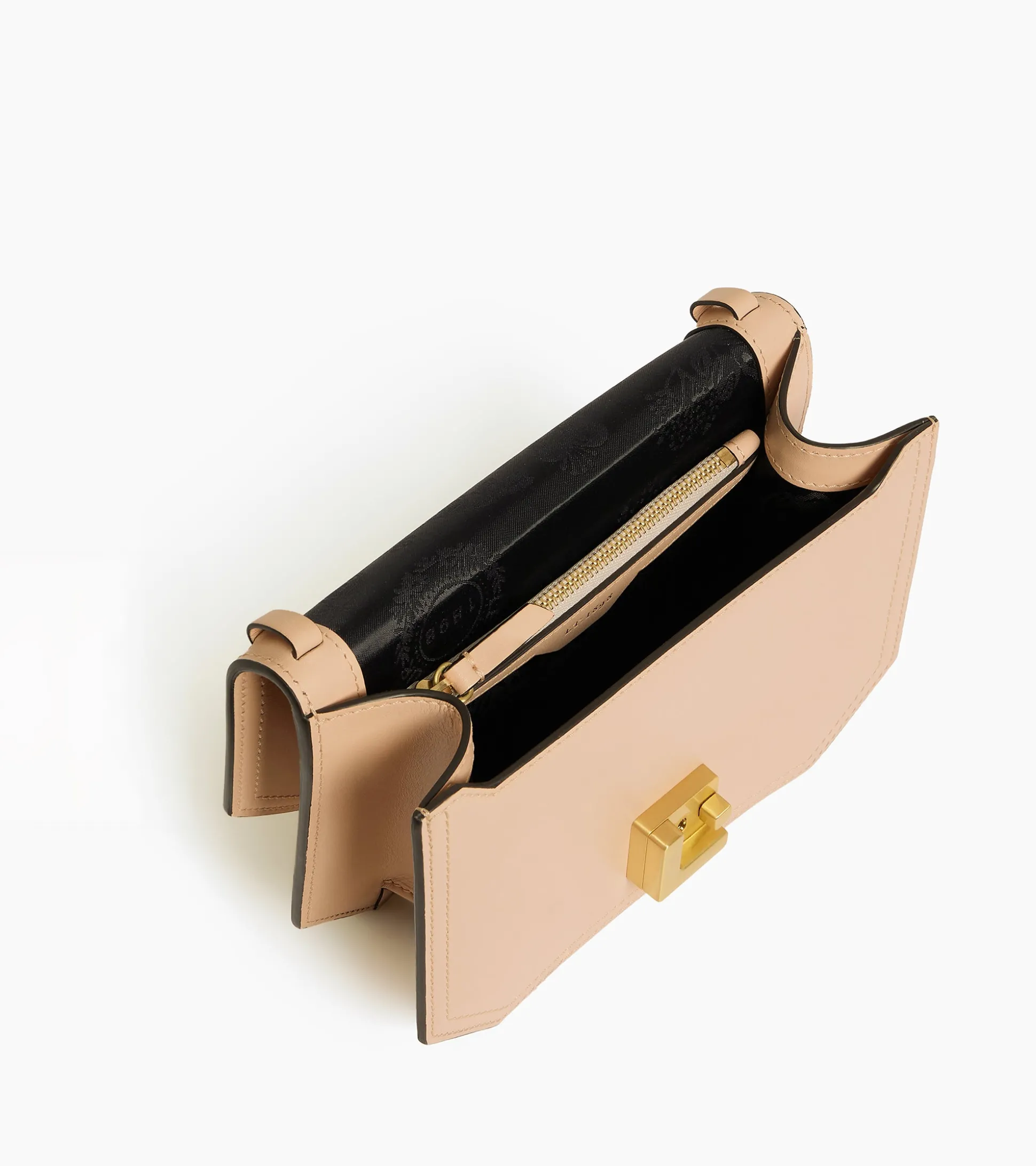 Petit sac bandoulière Rose en cuir lisse - ROSE POUDRE