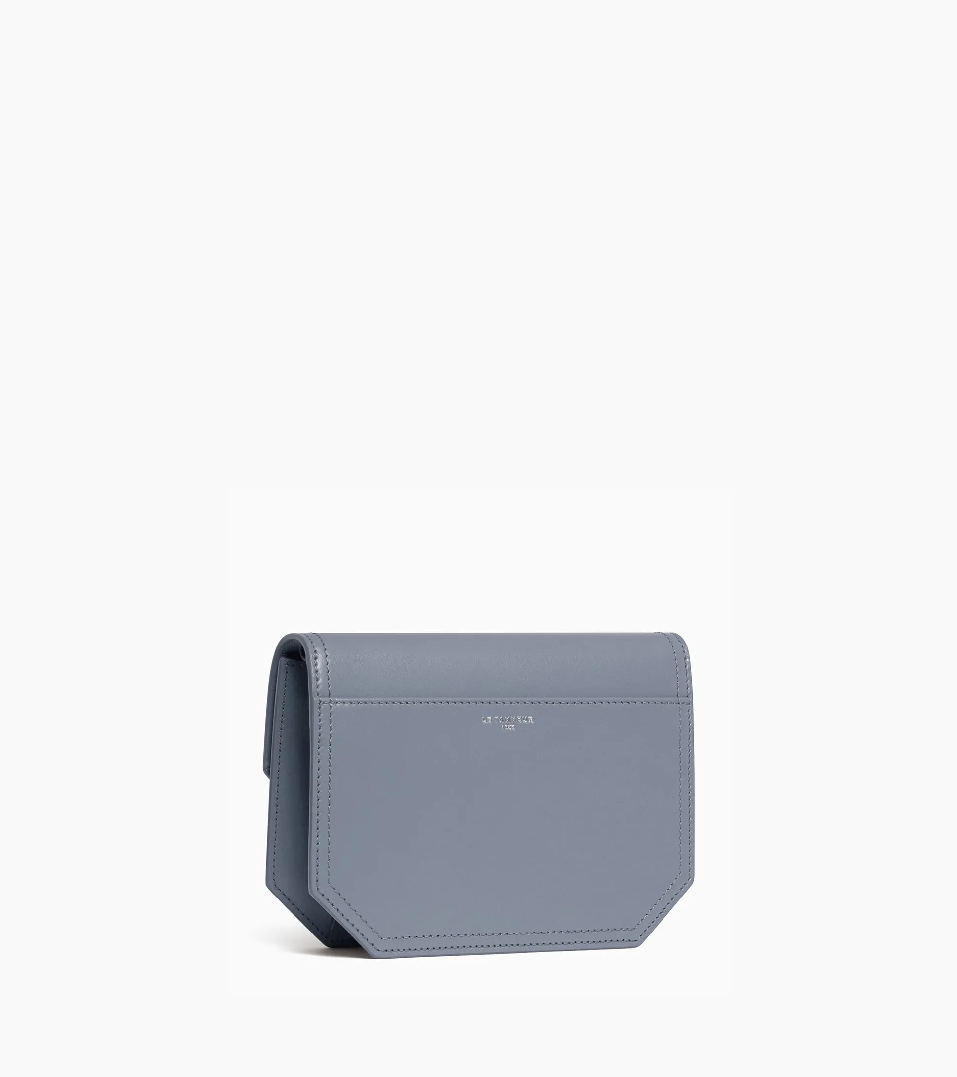 Petit sac bandoulière Rose en cuir lisse - BLEU ARGILE