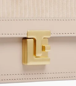 Petit sac bandoulière Rose en cuir côtelé et cuir lisse - GREGE 1