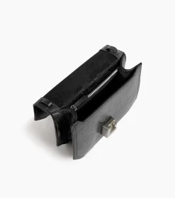 Petit sac bandoulière Rose en cuir froissé - NOIR 1