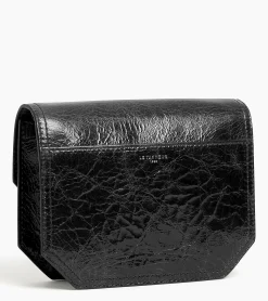 Petit sac bandoulière Rose en cuir froissé - NOIR 1