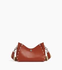 Petit sac bandoulière Sans Couture en cuir lisse - Mahogany Brown