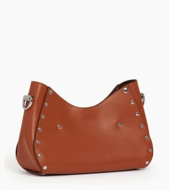 Petit sac bandoulière Sans Couture en cuir lisse - Mahogany Brown