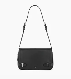 Petit sac bandoulière Simone en cuir grainé - Black