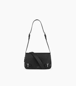 Petit sac bandoulière Simone en cuir grainé - Black