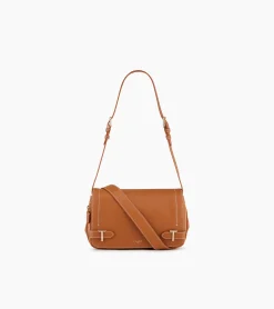 Petit sac bandoulière Simone en cuir grainé - Brown Tan