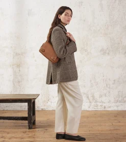 Petit sac bandoulière Simone en cuir grainé - Brown Tan