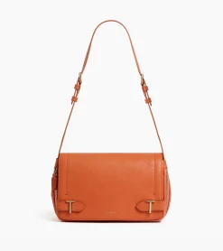 Petit sac bandoulière Simone en cuir grainé - ORANGE OCRE