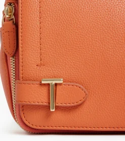 Petit sac bandoulière Simone en cuir grainé - ORANGE OCRE