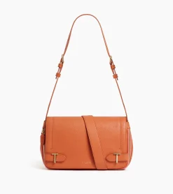 Petit sac bandoulière Simone en cuir grainé - ORANGE OCRE