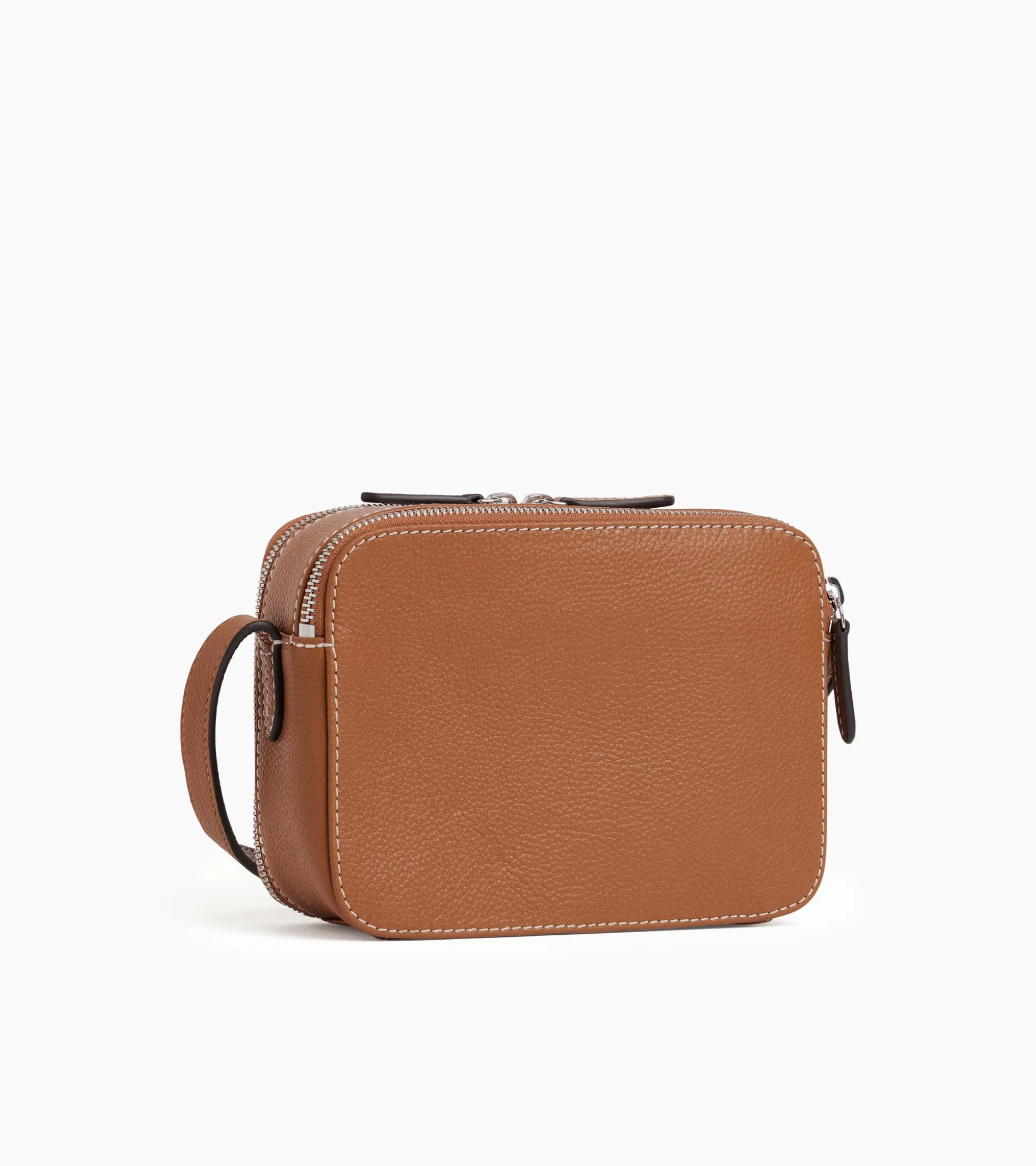 Petit sac bandoulière Sophie en cuir grainé - Marron tan