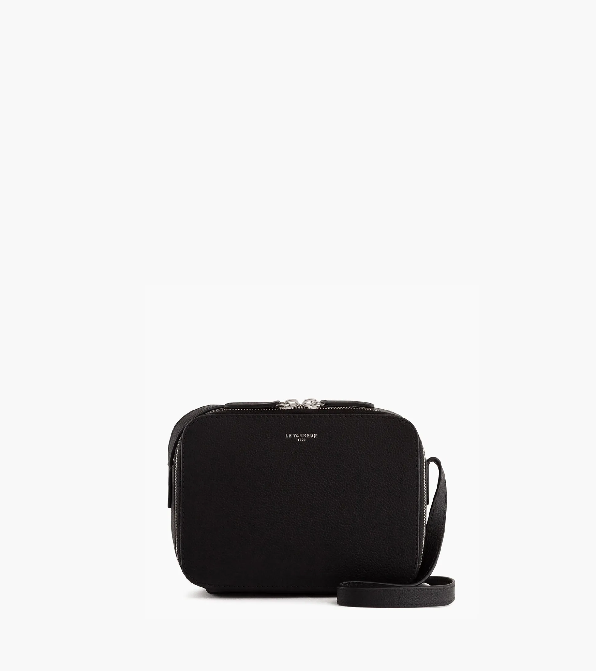 Petit sac bandoulière Sophie en cuir grainé - Noir