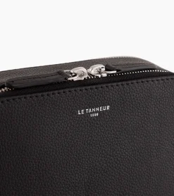 Petit sac bandoulière Sophie en cuir grainé - Noir