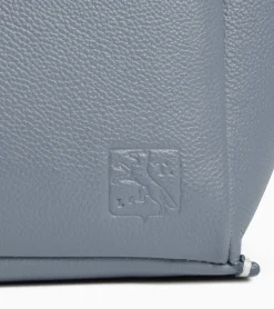 Petit sac cabas Elena en cuir grainé - BLEU ARGILE