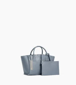 Petit sac cabas Elena en cuir grainé - BLEU ARGILE