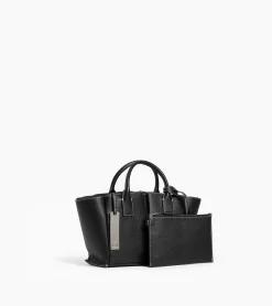 Petit sac cabas Elena en cuir grainé - NOIR 1