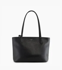 Petit sac cabas Louise en cuir grainé - Black Le Bleu
