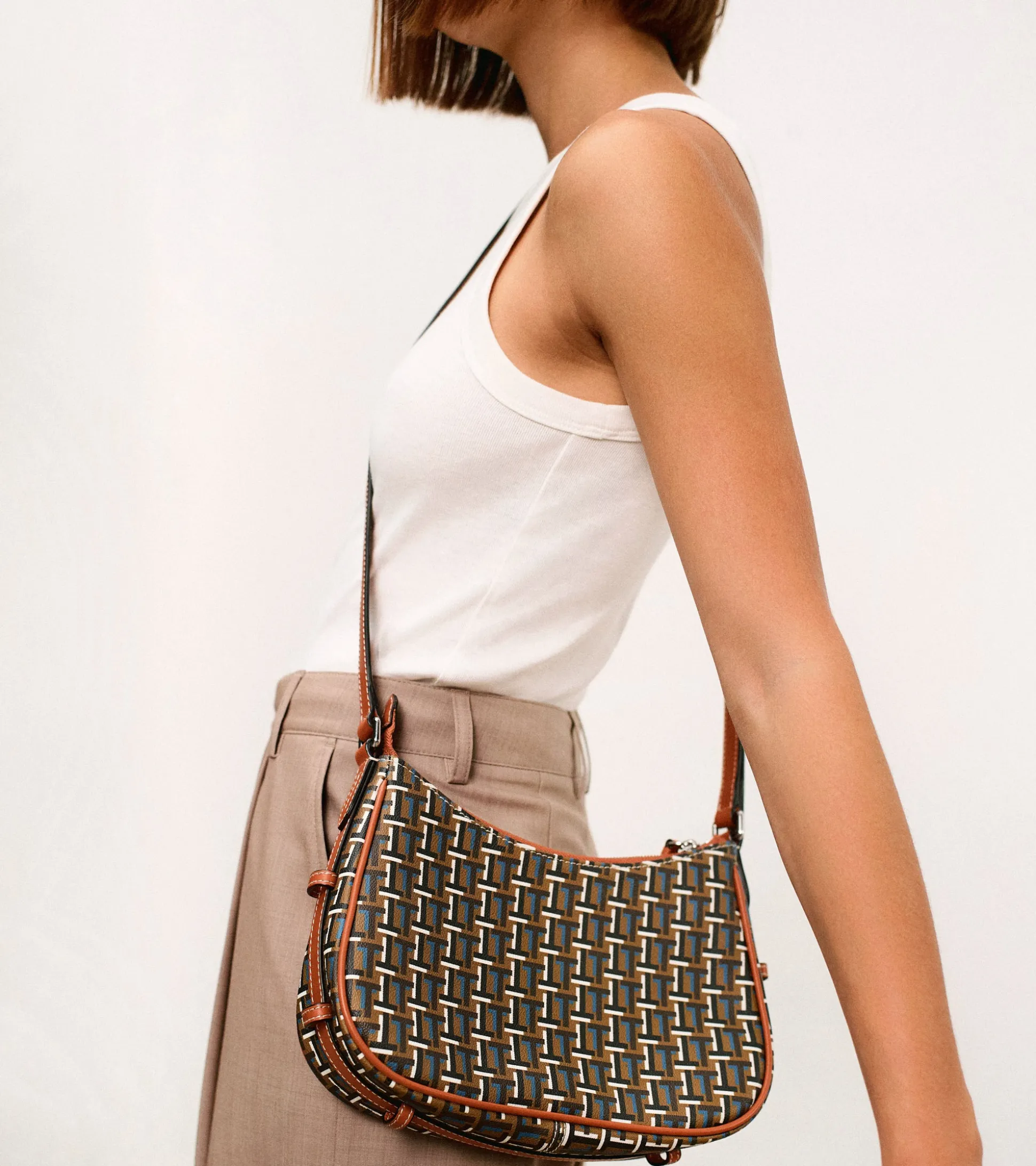 Petit sac porté épaule Camille en toile monogramme - SIGNATURE LT