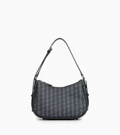 Petit sac porté épaule Camille en toile monogramme - SIGNATURE LT NOIR-NOIR