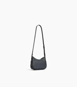 Petit sac porté épaule Camille en toile monogramme - SIGNATURE LT NOIR-NOIR