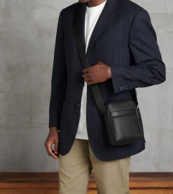 Petite sacoche Charles en cuir grainé - Black