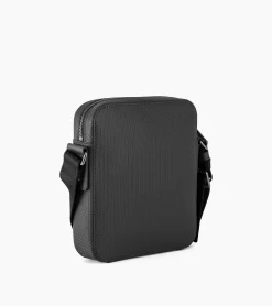Petite sacoche Emile en cuir signature T - Black